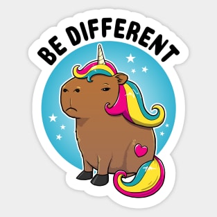 Be different Capybara Unicorn Sticker